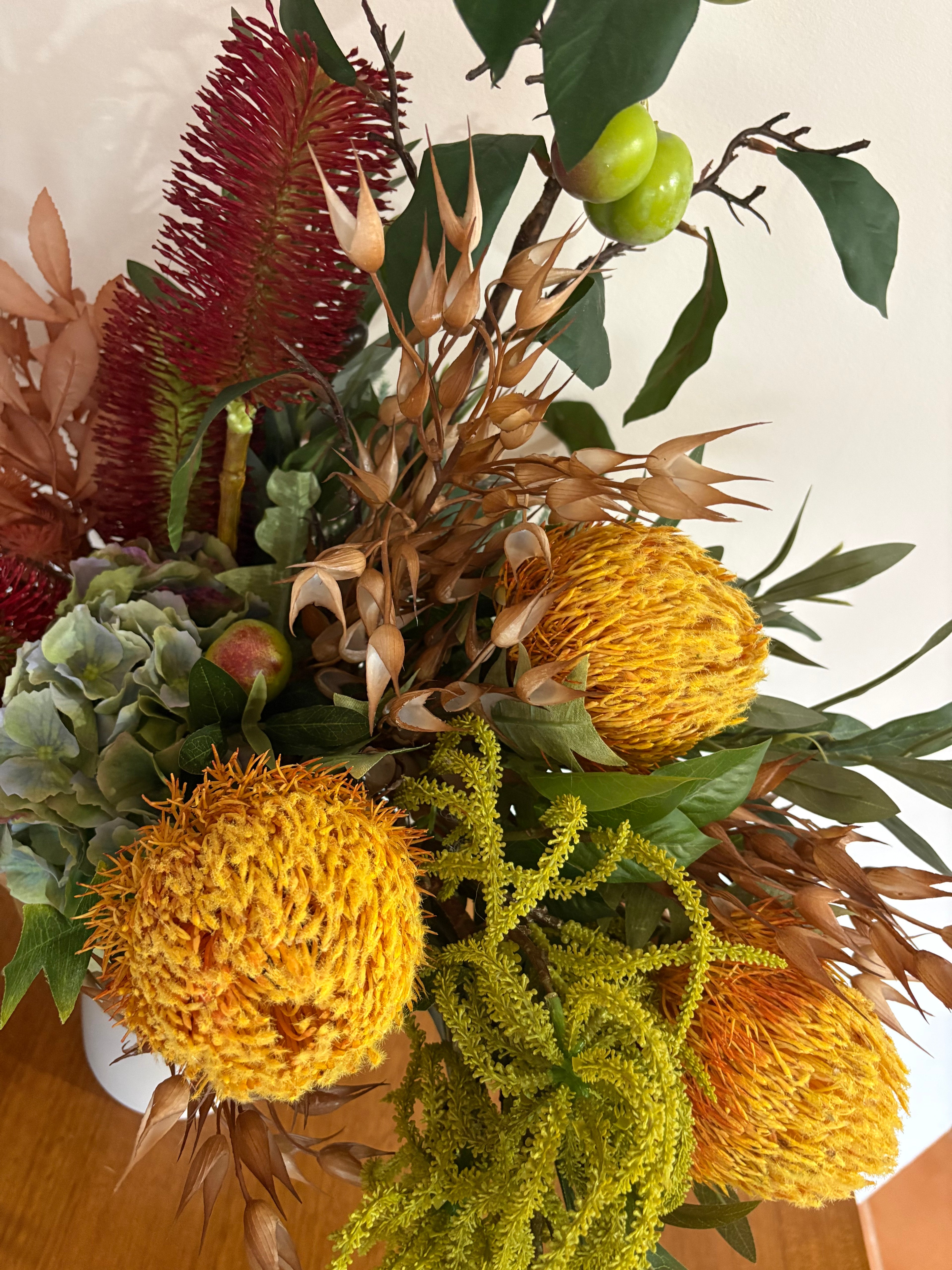 Golden Banksia and Bottlebrush Native Vase Arrangement