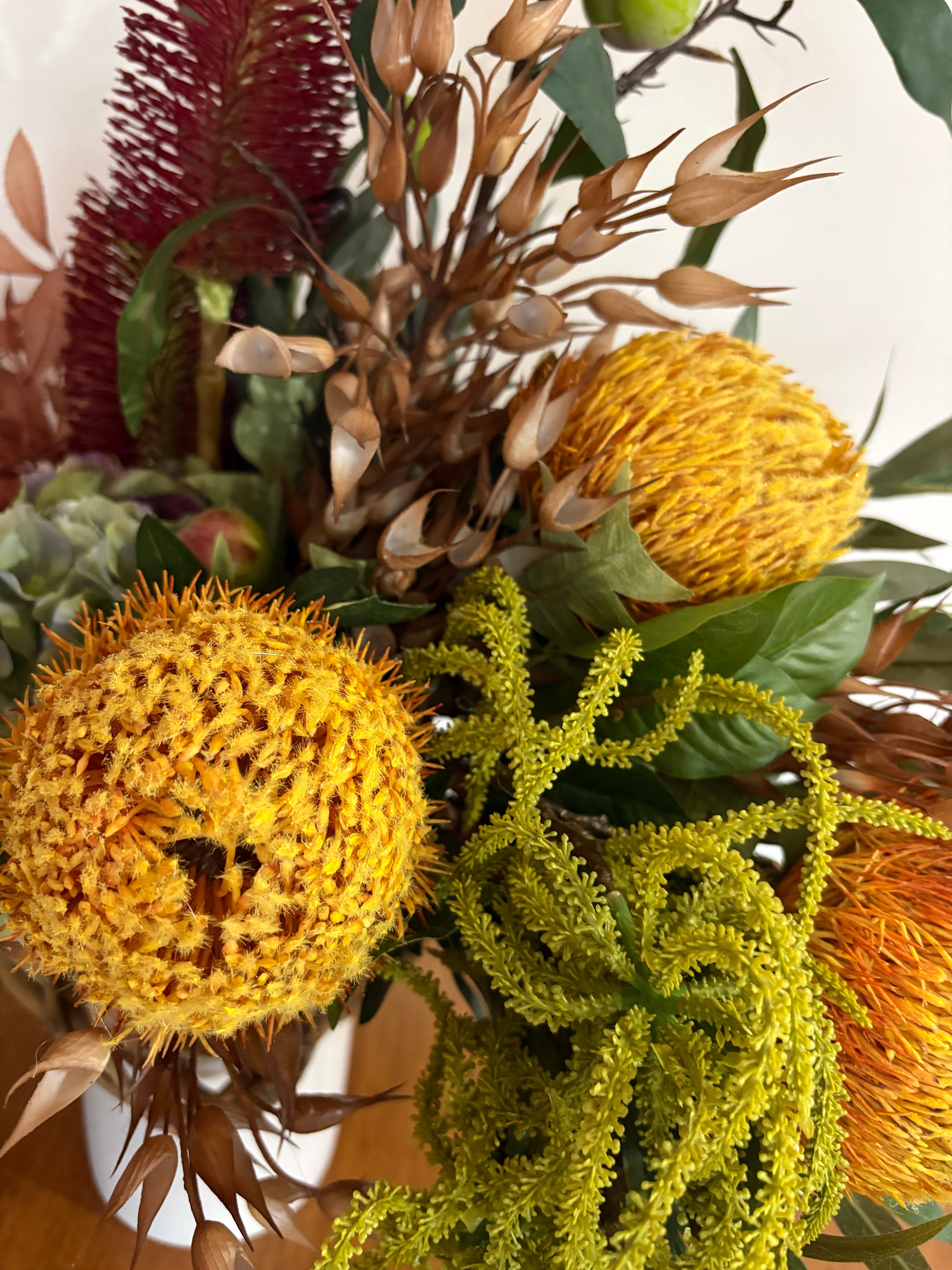 Golden Banksia and Bottlebrush Native Vase Arrangement