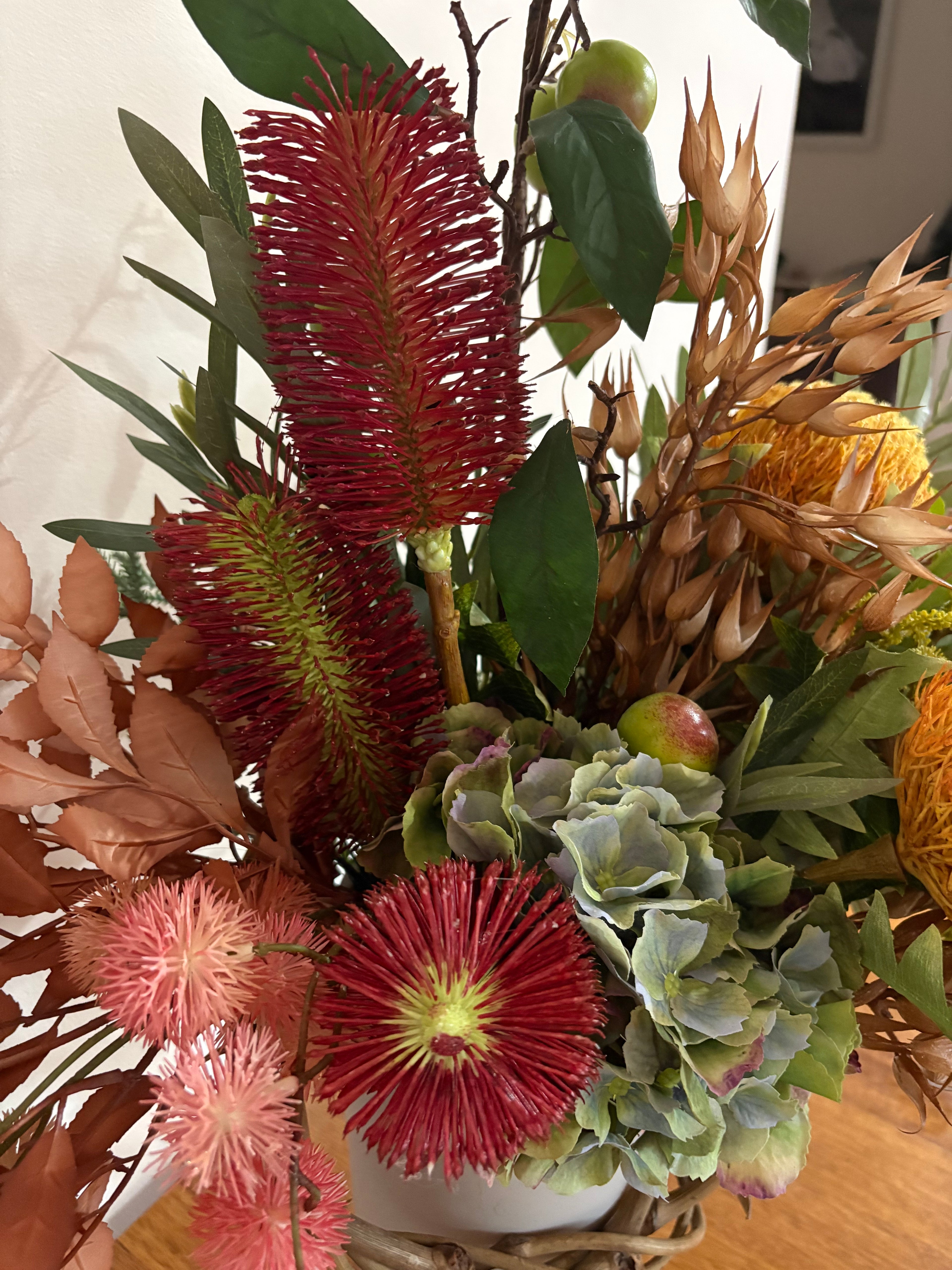 Golden Banksia and Bottlebrush Native Vase Arrangement