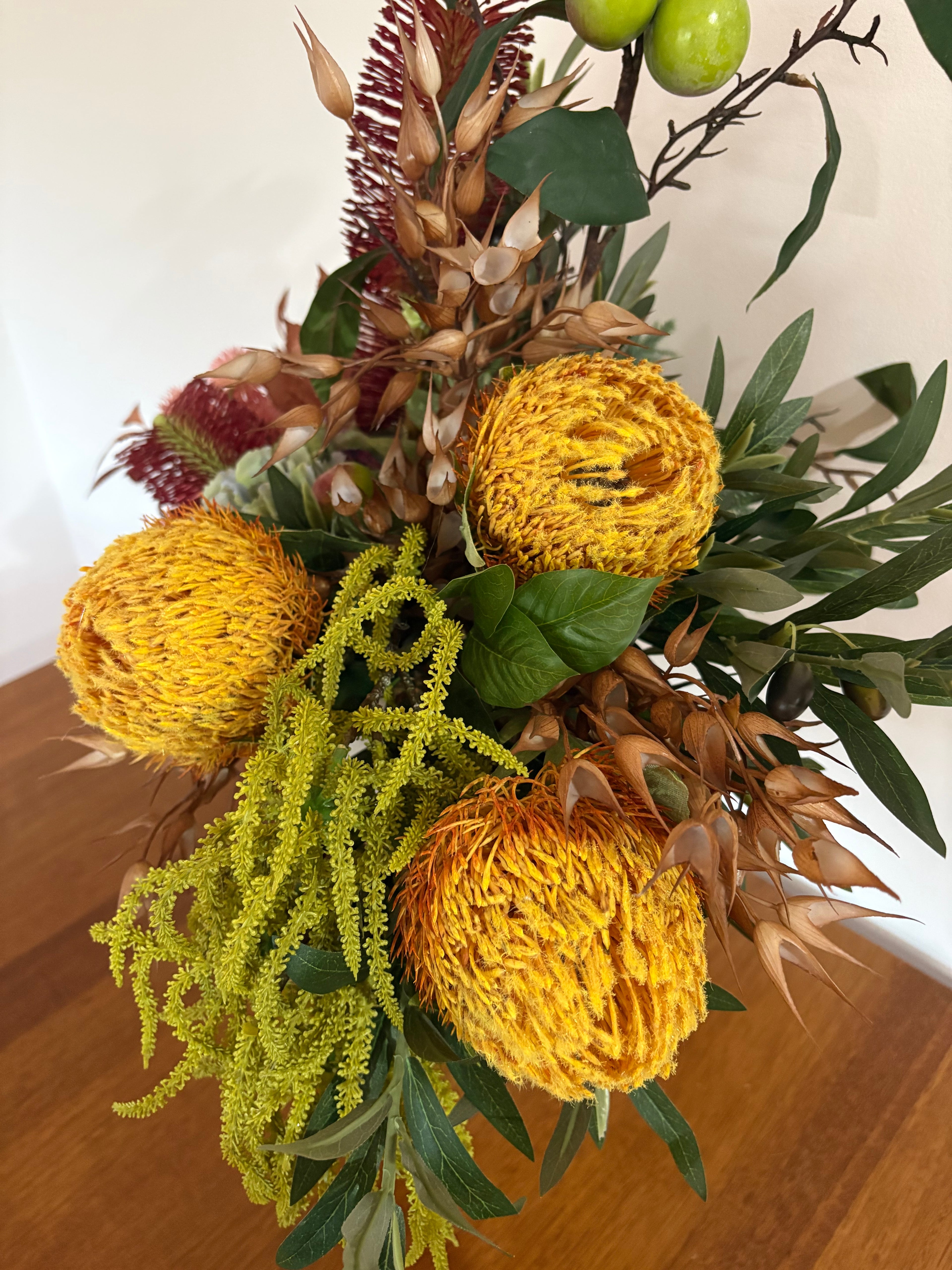 Golden Banksia and Bottlebrush Native Vase Arrangement