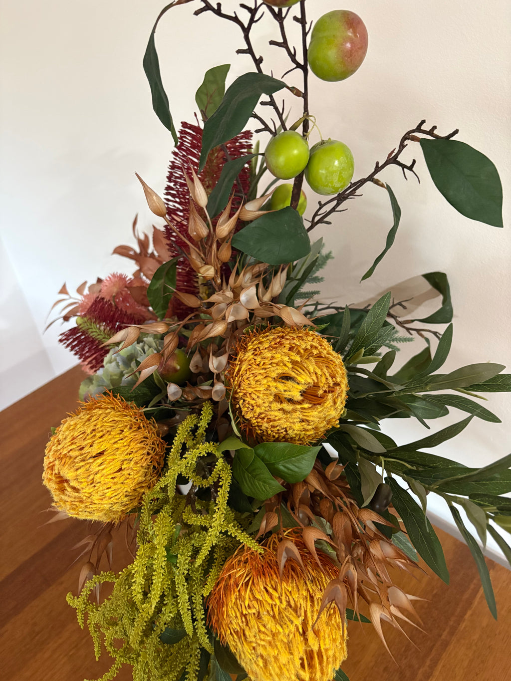 Golden Banksia and Bottlebrush Native Vase Arrangement