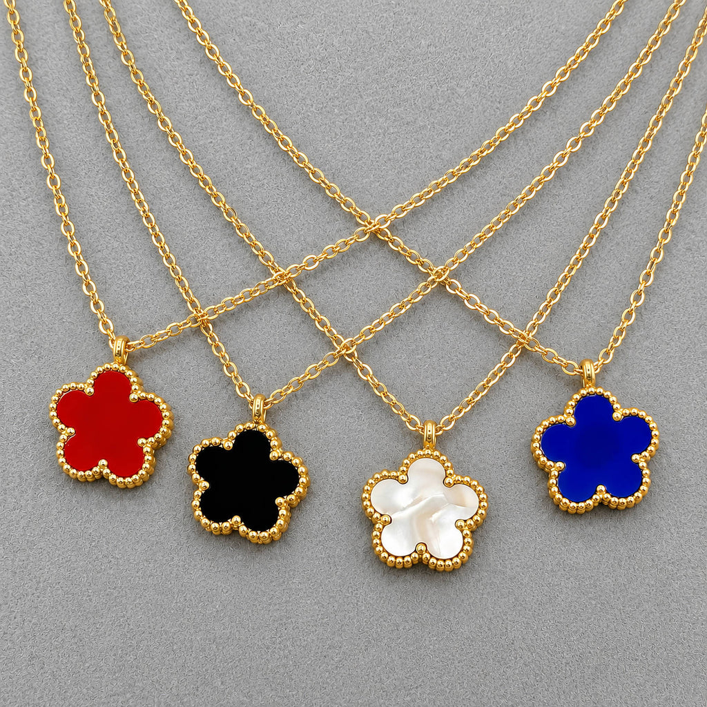 Clover Necklace, 18K Gold Plated Steel