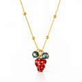 Blossom Strawberry Necklace 18k Gold Plated Steel