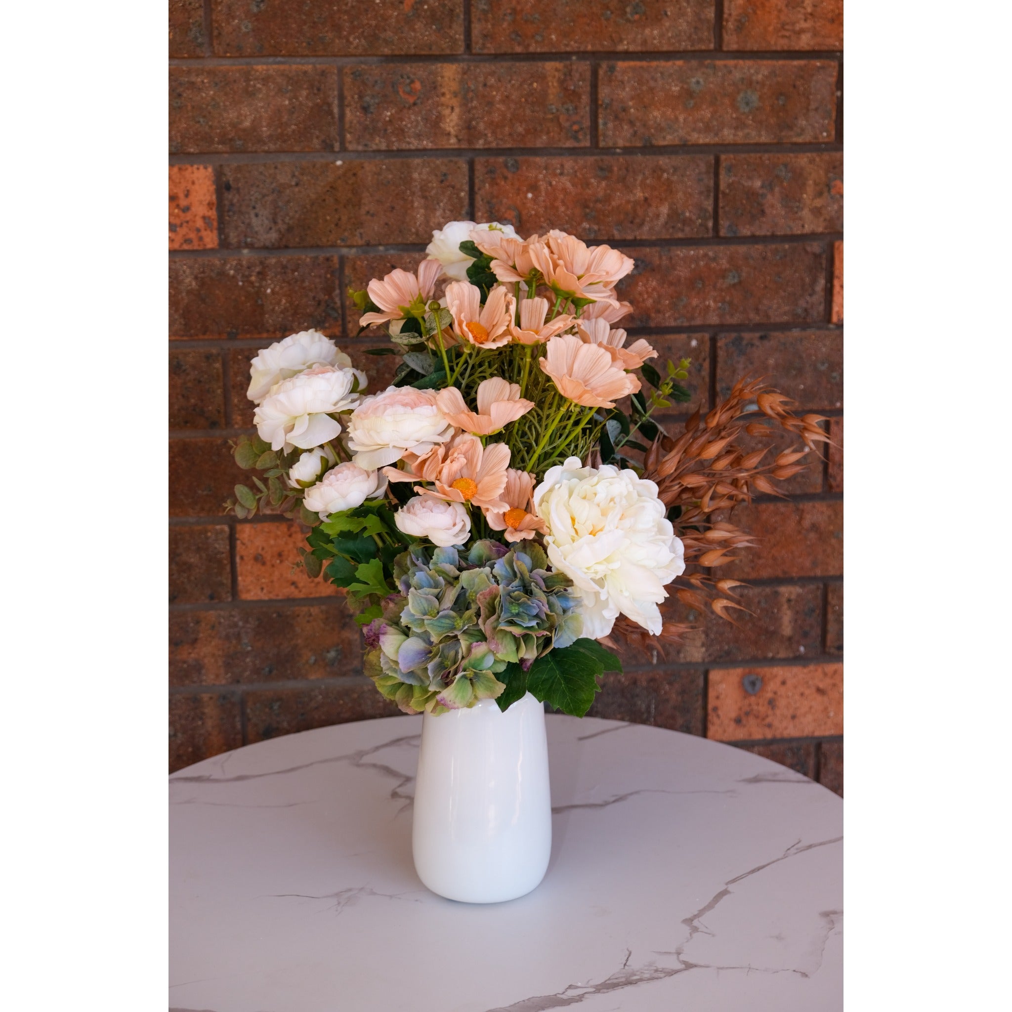 Apricot Bloom & Cream Garden Rose Arrangement
