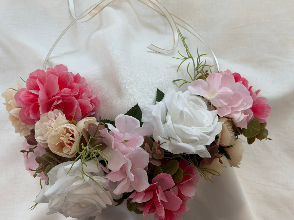 Cerise Blossoms, White Roses & Pink Hydrangea Flower Garland – Perfect for Pets & Humans