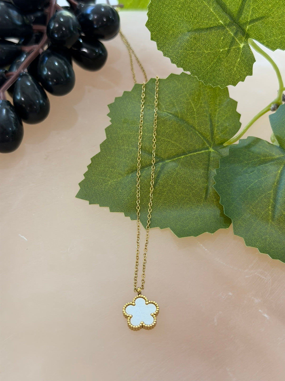 Clover Necklace, 18K Gold Plated Steel