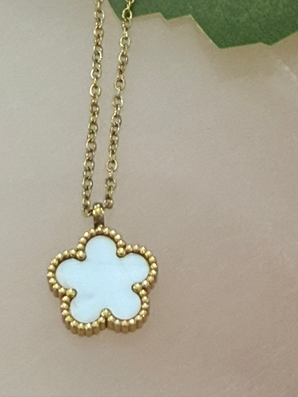 Clover Necklace, 18K Gold Plated Steel