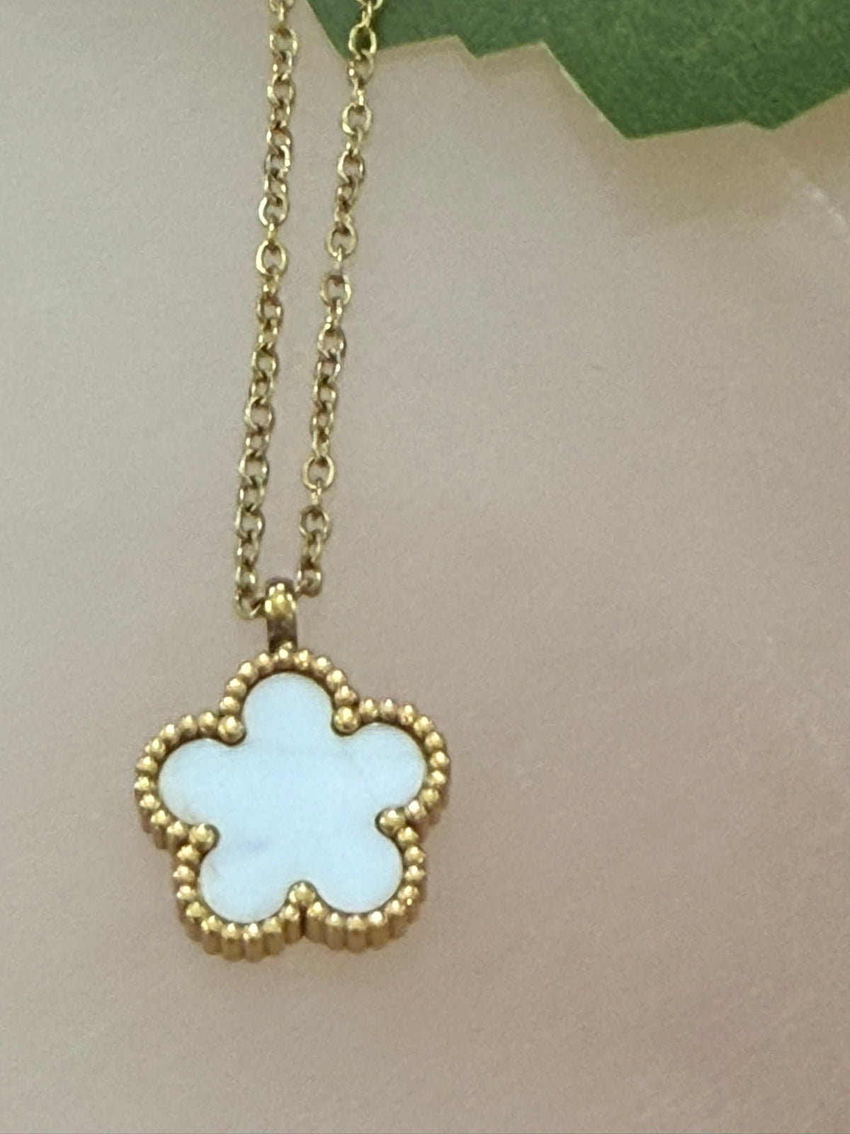 Clover Necklace, 18K Gold Plated Steel