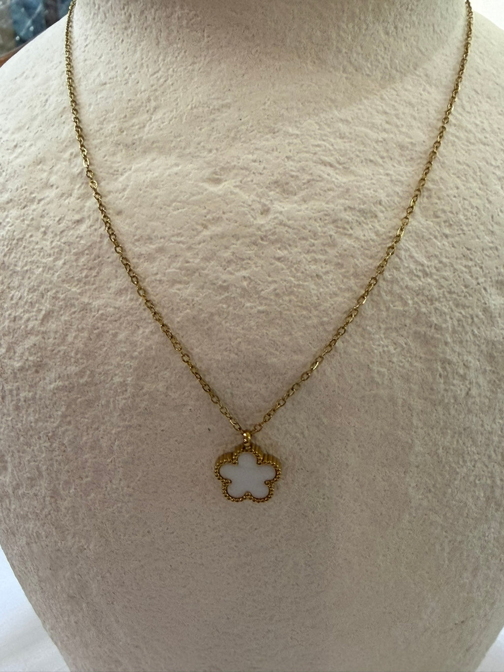 Clover Necklace, 18K Gold Plated Steel