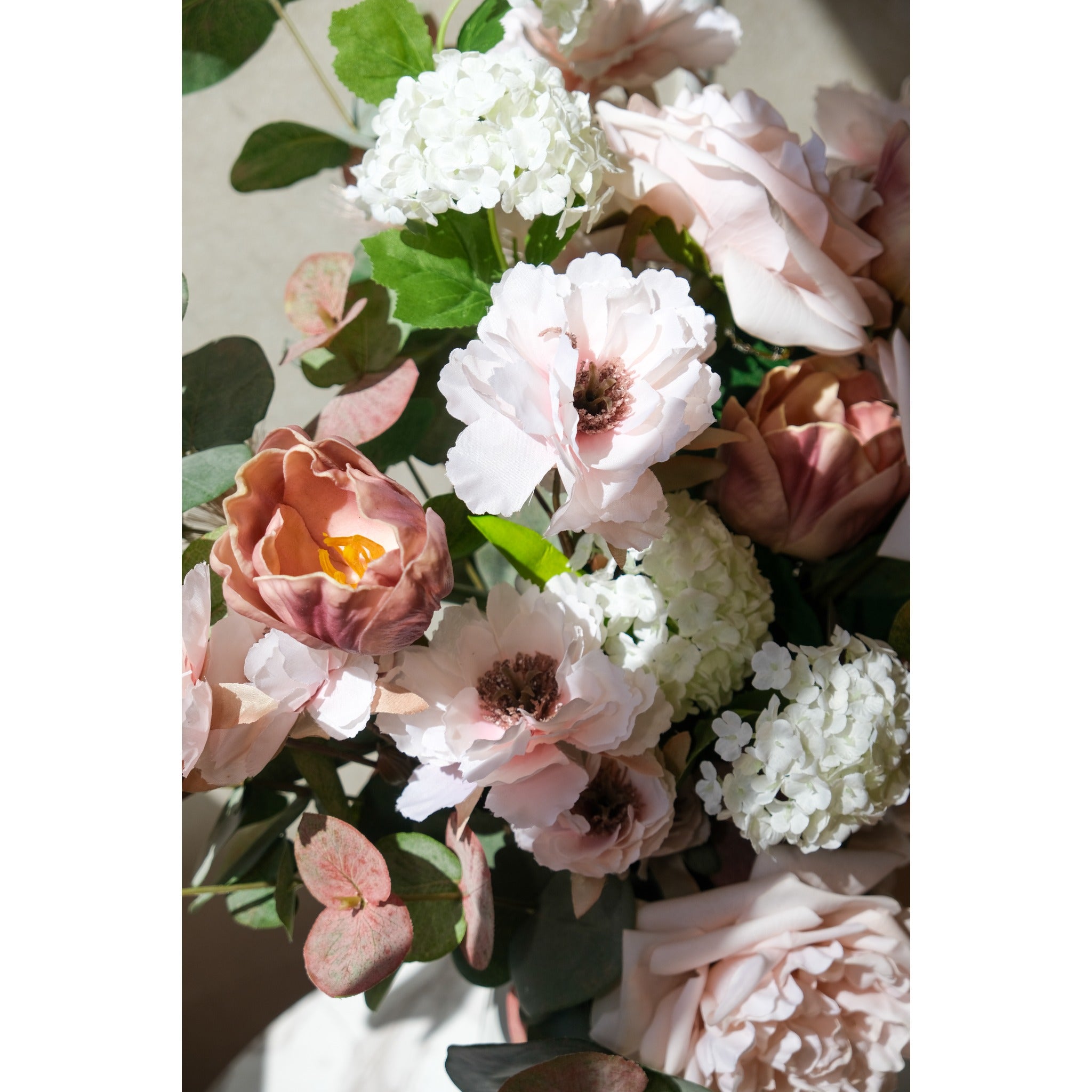 Garden Rose, Tulip & Snowball Vase Arrangement