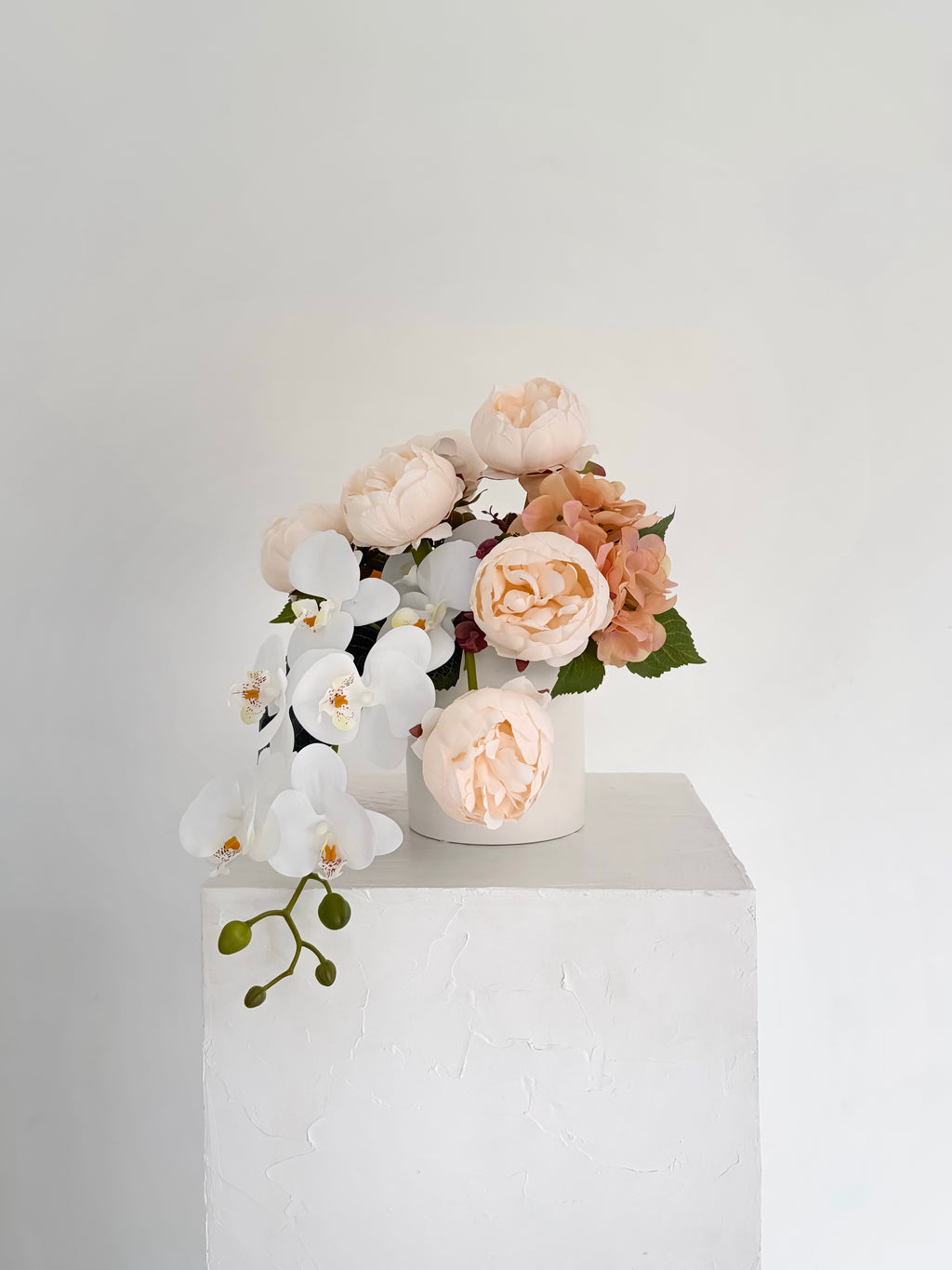 Peach Peony & Hydrangea Arrangement