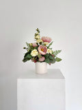Blush Pink Poppy and Lemon Rose Arrangement