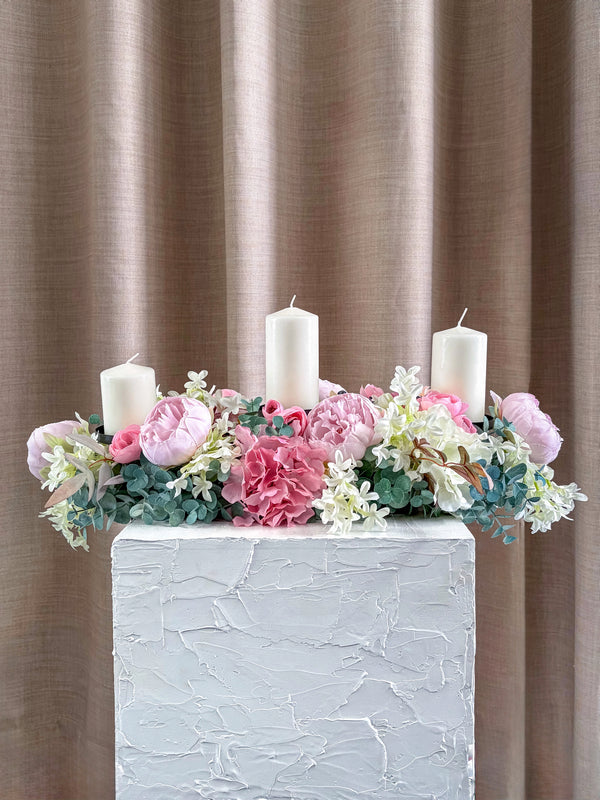 Pink Candlelight Table Centre