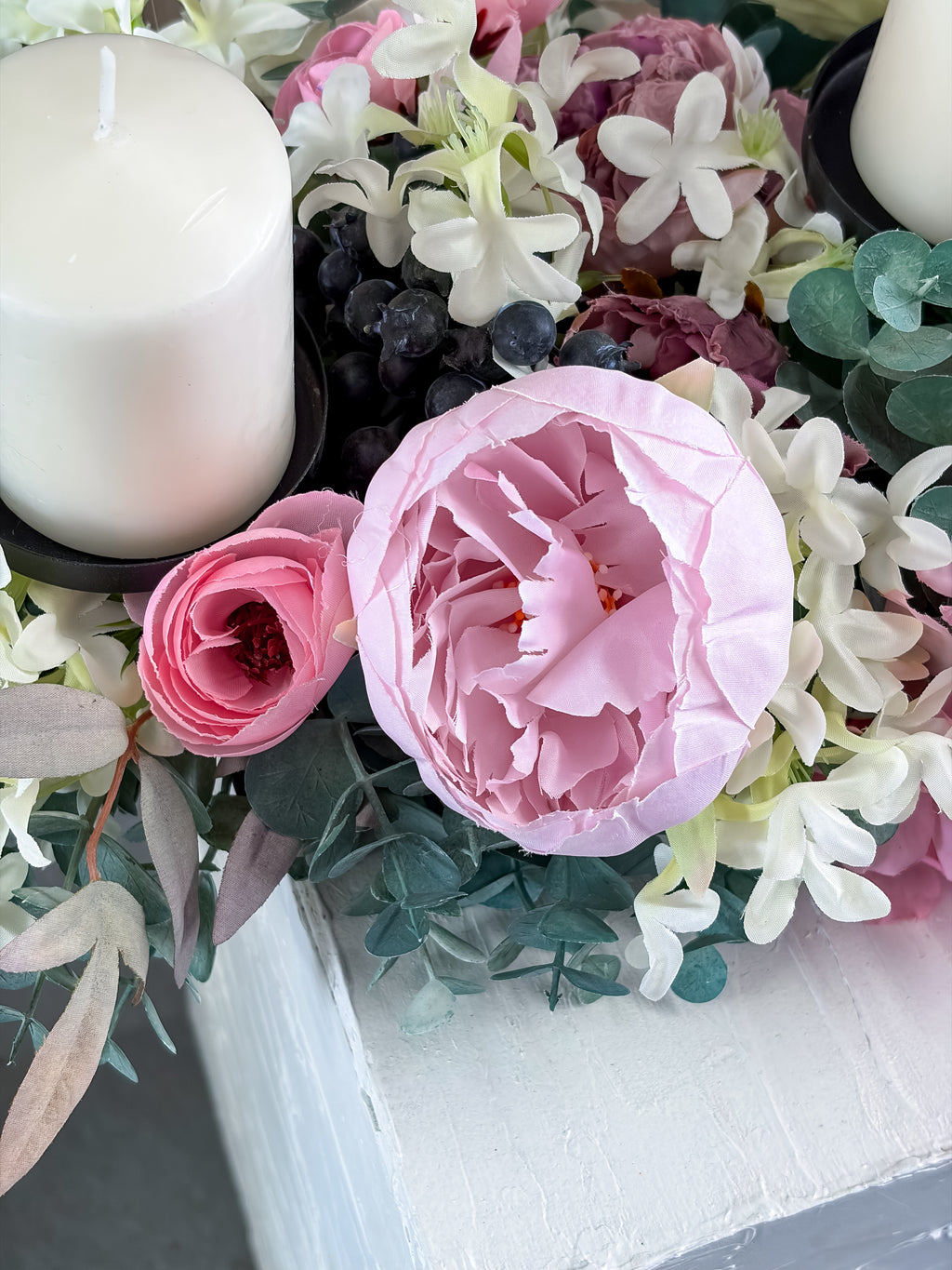 Pink Candlelight Table Centre