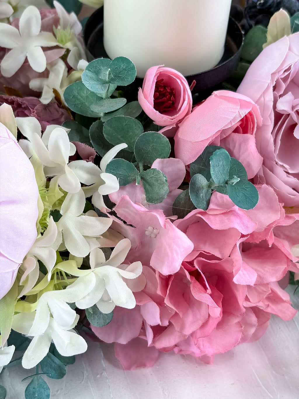 Pink Candlelight Table Centre