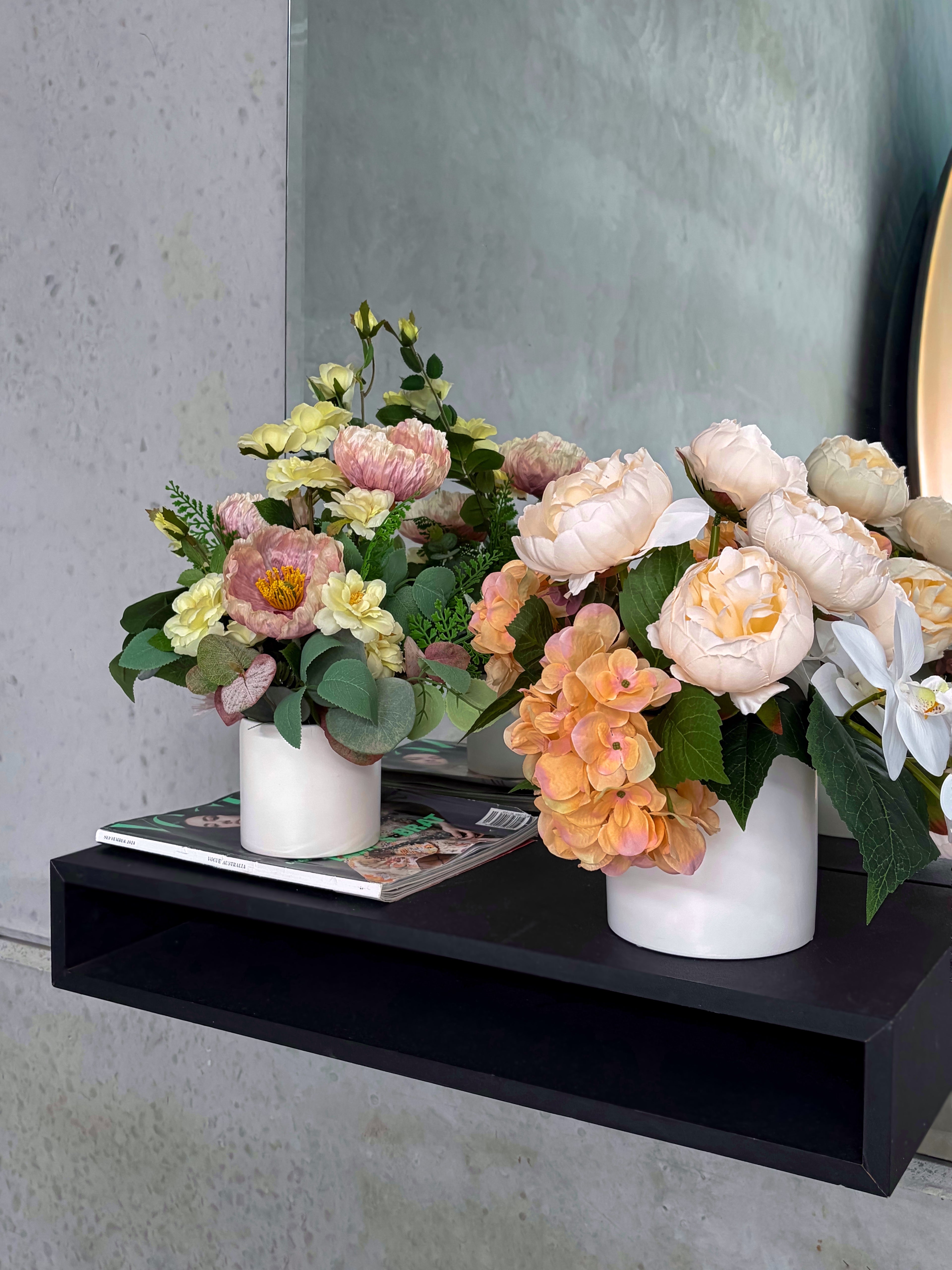 Peach Peony & Hydrangea Arrangement