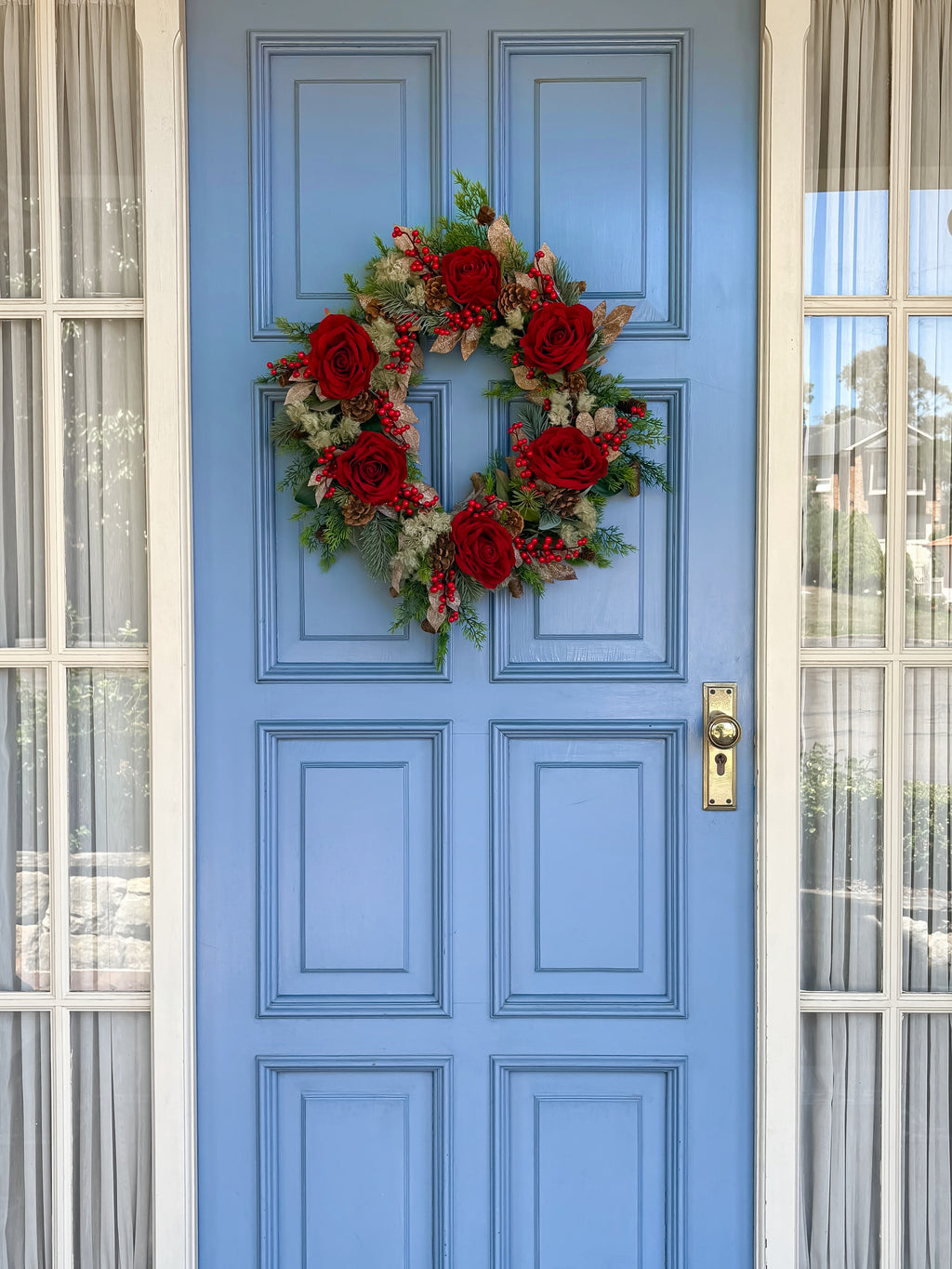 Velvet Rose Holiday Wreath