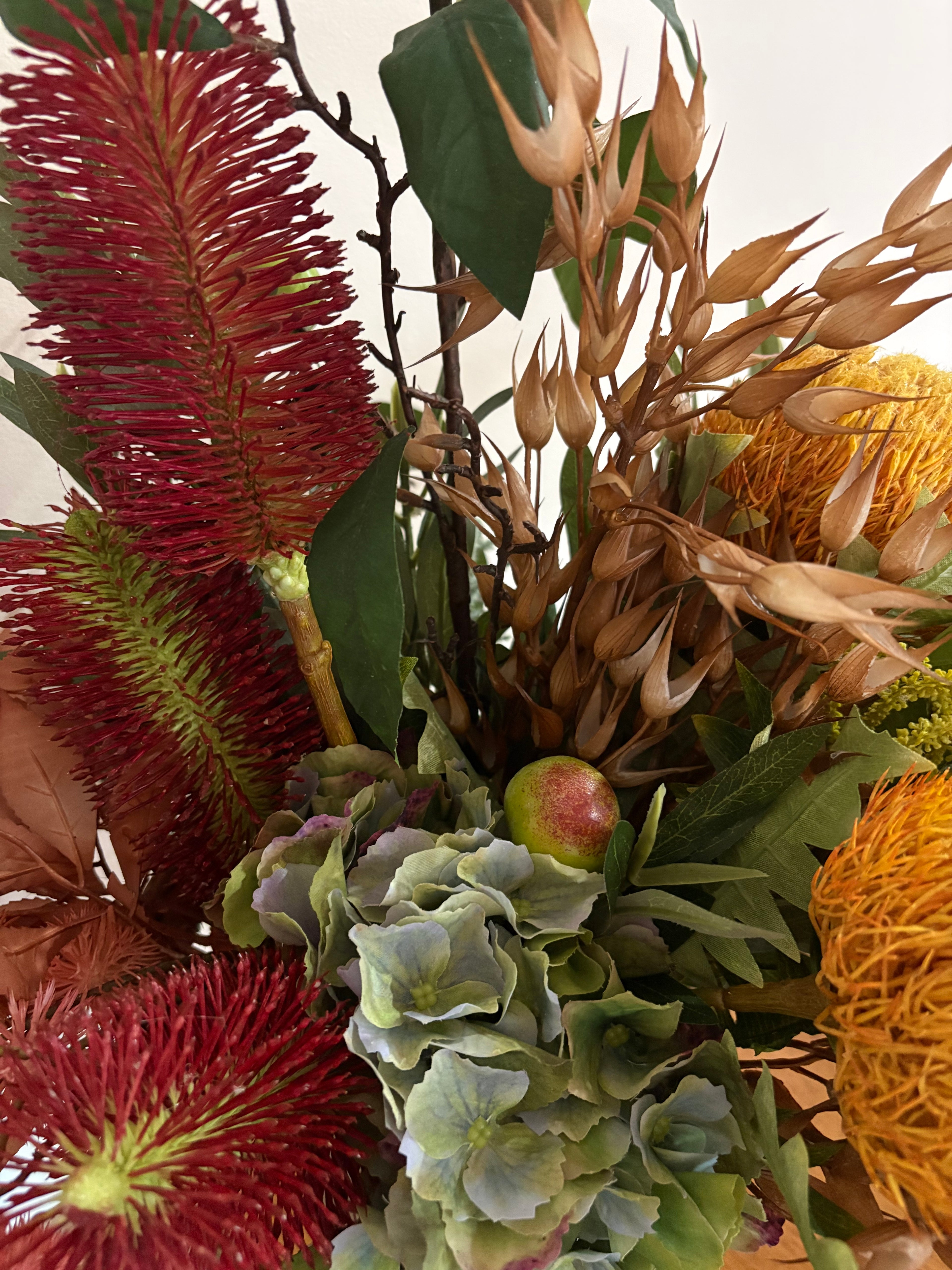 Golden Banksia and Bottlebrush Native Vase Arrangement