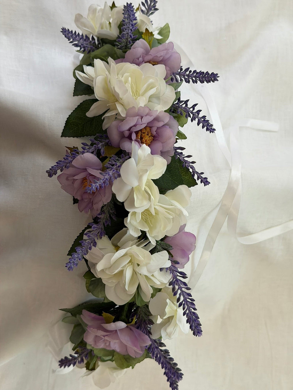 Mauve Rose, Ivory Blossom & Lavender Flower Garland – Pink Hydrangea, Dusty Pink Dahlias & Peach Ranunculus Flower Garland – Perfect for Pets & Humans