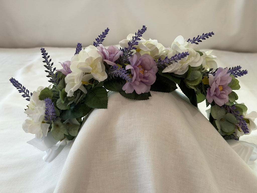 Mauve Rose, Ivory Blossom & Lavender Flower Garland – Pink Hydrangea, Dusty Pink Dahlias & Peach Ranunculus Flower Garland – Perfect for Pets & Humans
