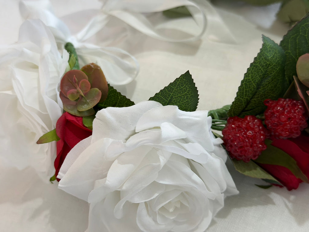 Winter Rose & Raspberry Crown & Garland