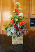 Amber Ranunculus and Gumnut Basket Arrangement