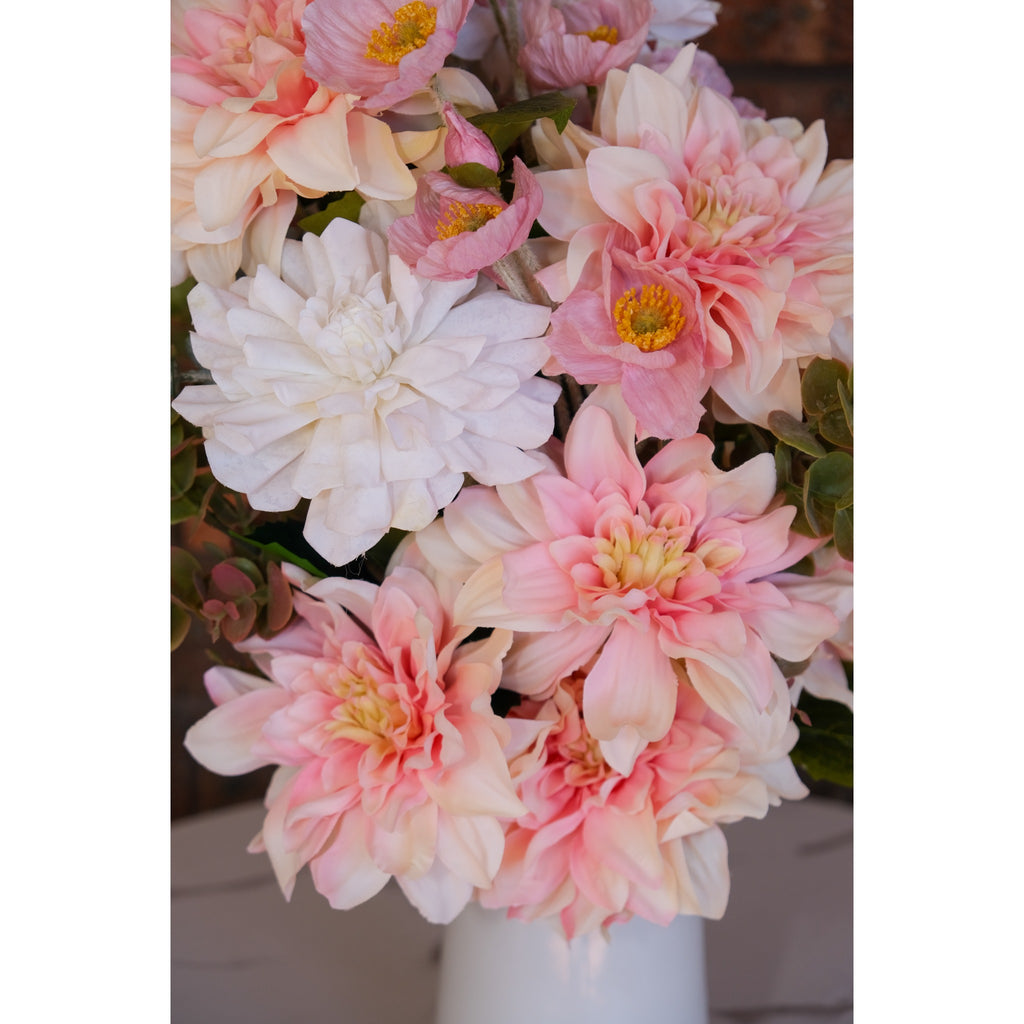 Blush Dahlia & Poppy Vase Arrangement
