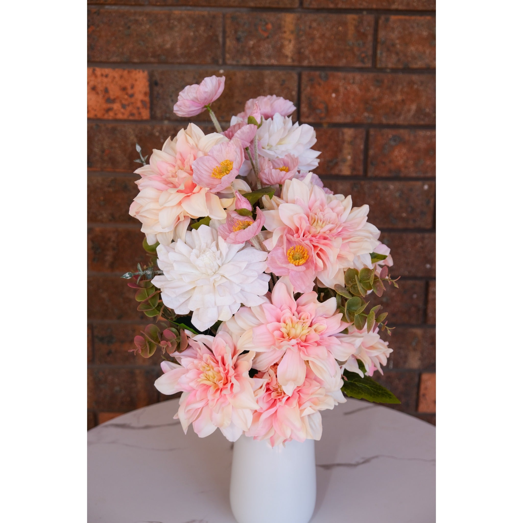 Blush Dahlia & Poppy Vase Arrangement