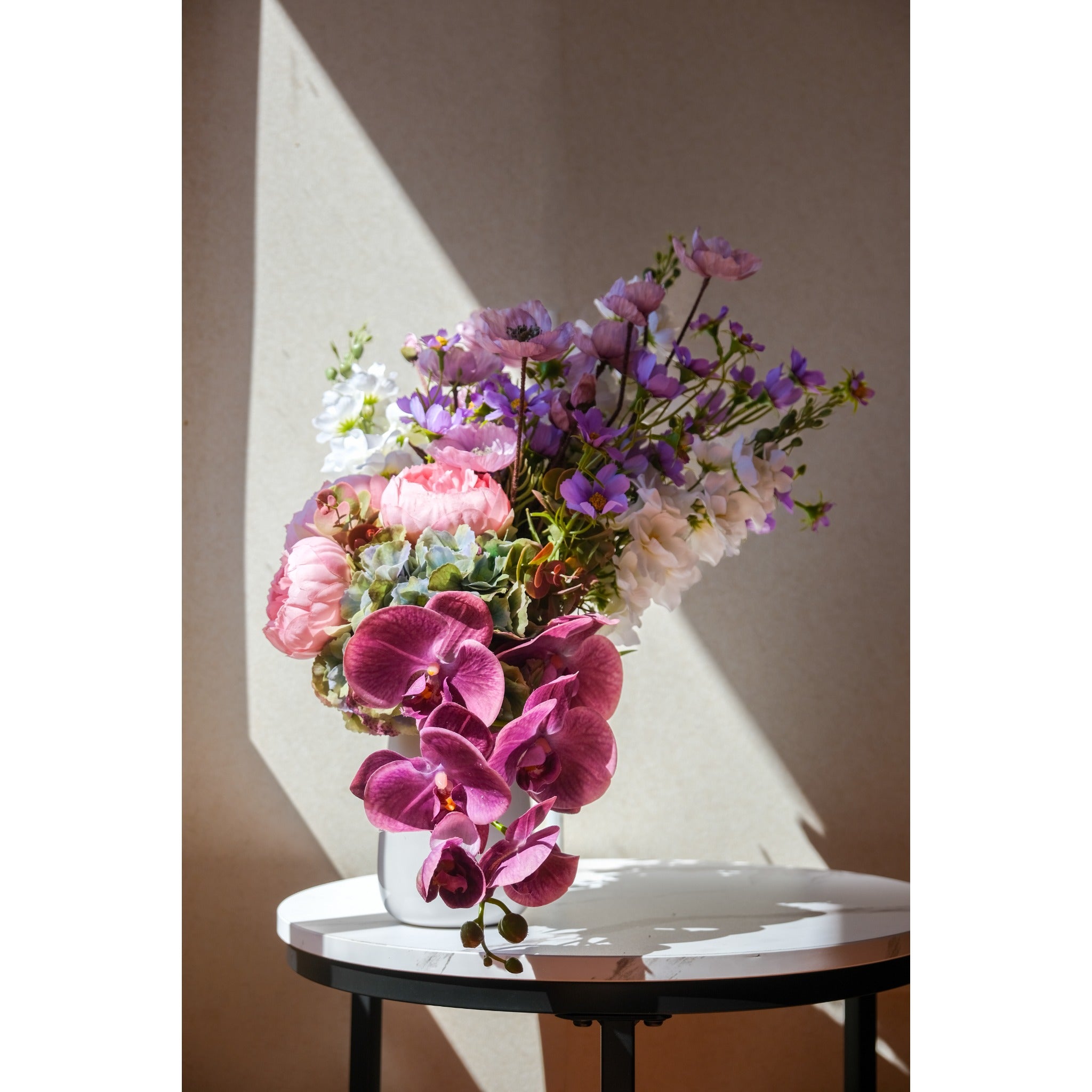 Orchid Cascade & Peony Garden Arrangement