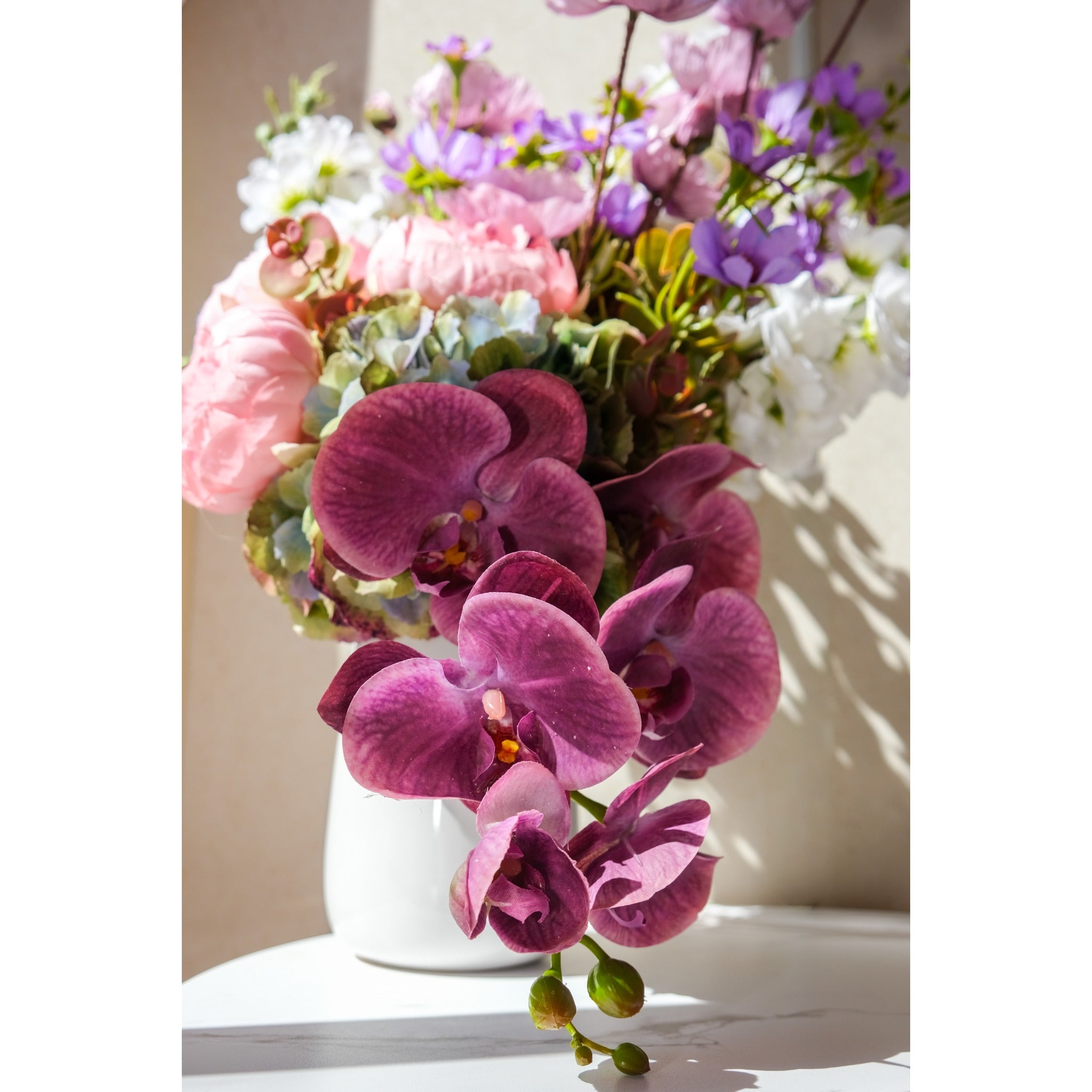 Orchid Cascade & Peony Garden Arrangement