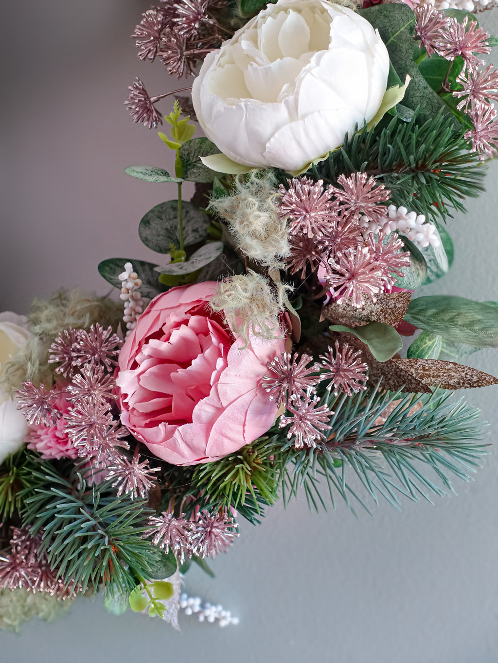 Pink Evergreen Wreath