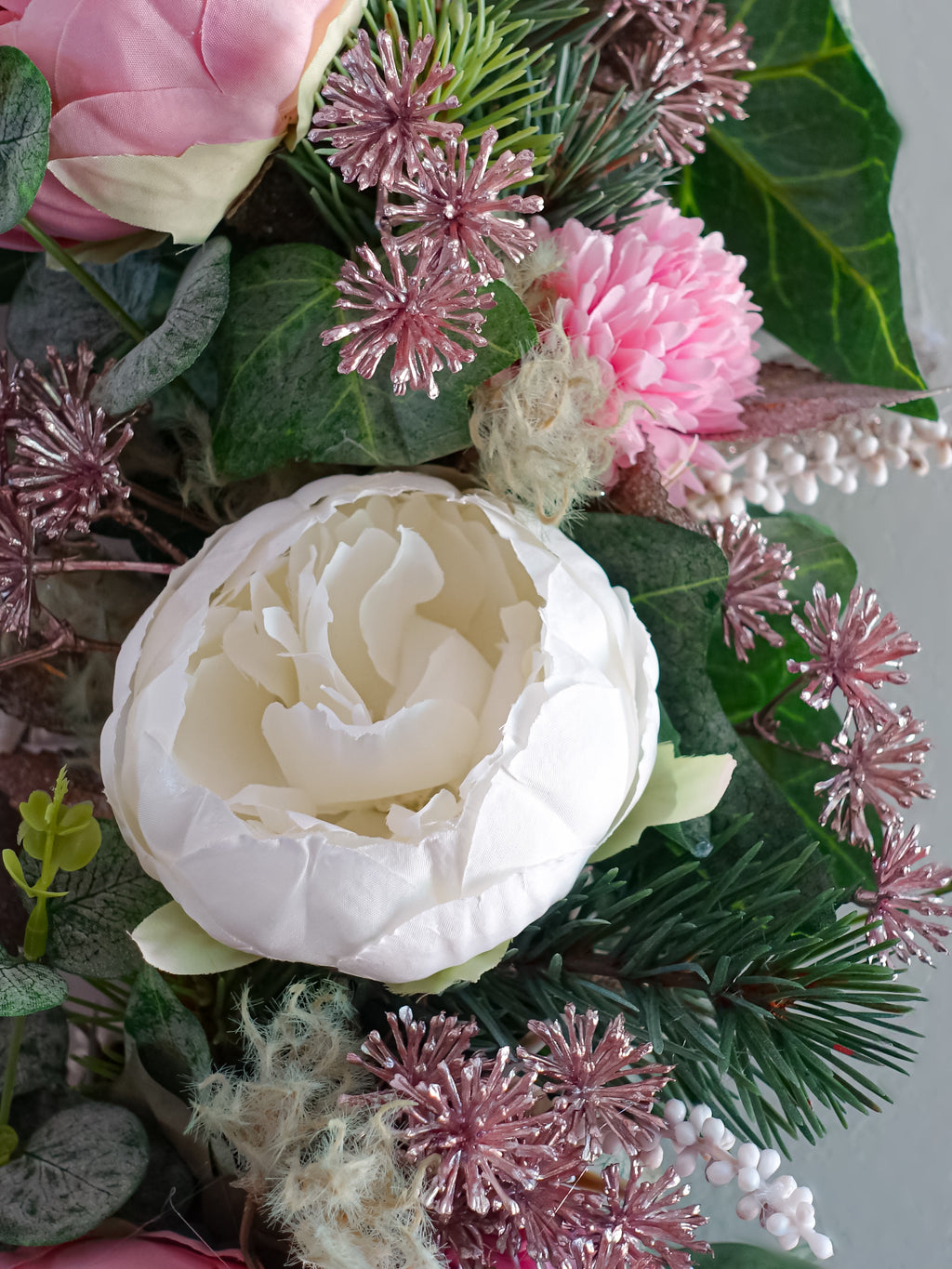 Pink Evergreen Wreath