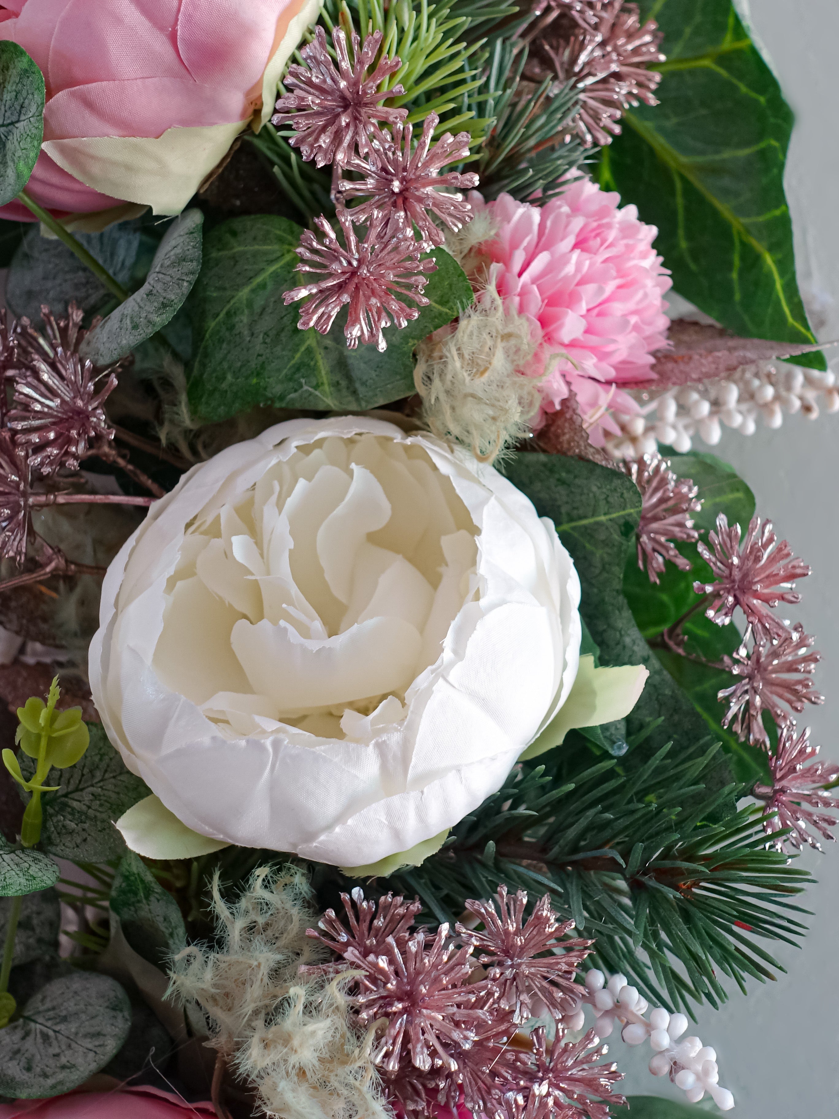 Pink Evergreen Wreath