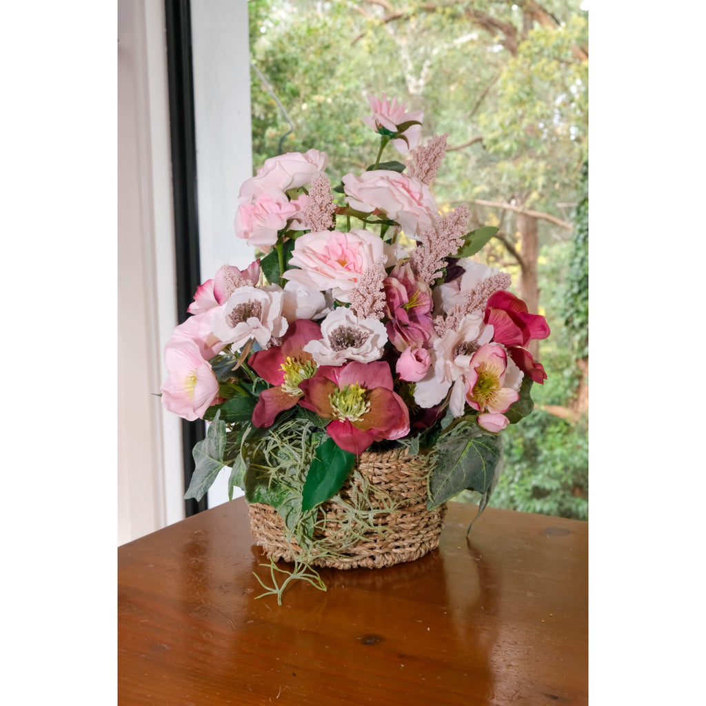 Blush Garden Basket Arrangement