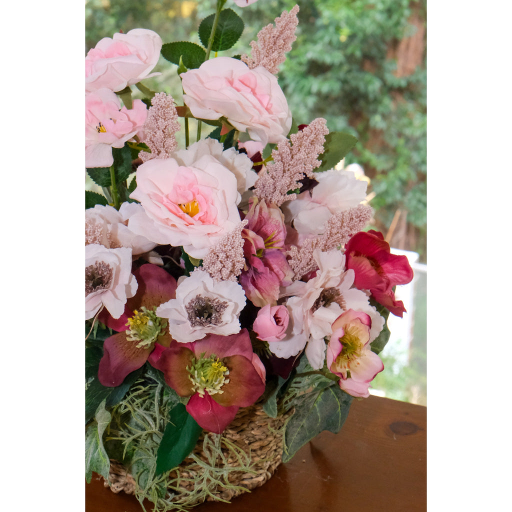 Blush Garden Basket Arrangement