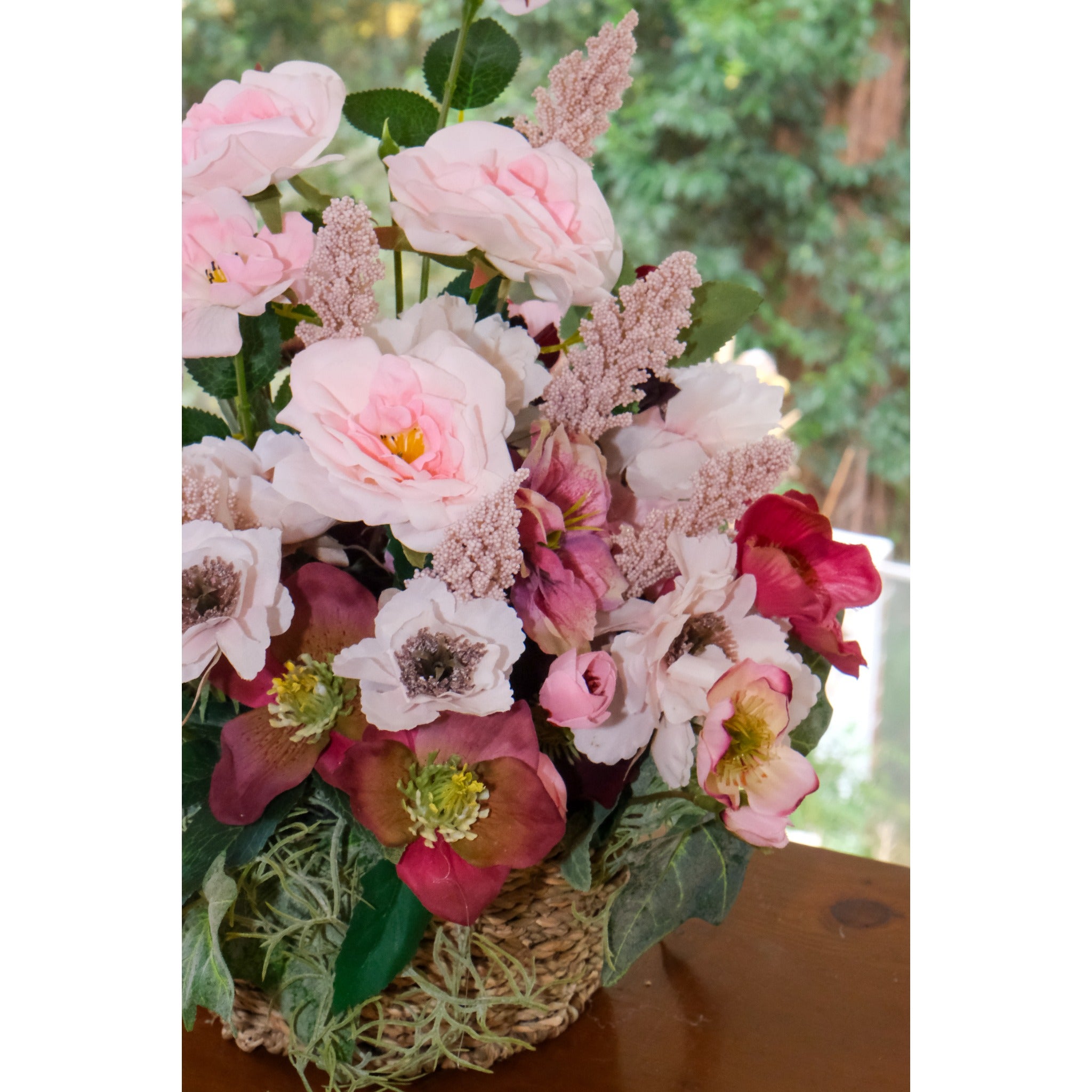 Blush Garden Basket Arrangement