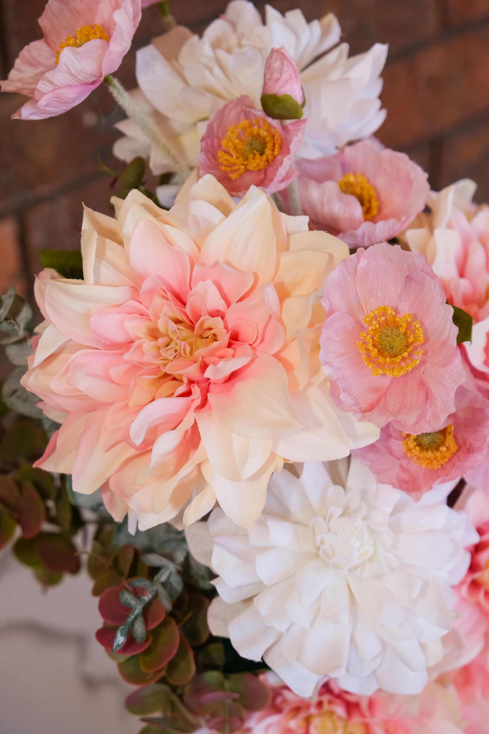 Blush Dahlia & Poppy Vase Arrangement