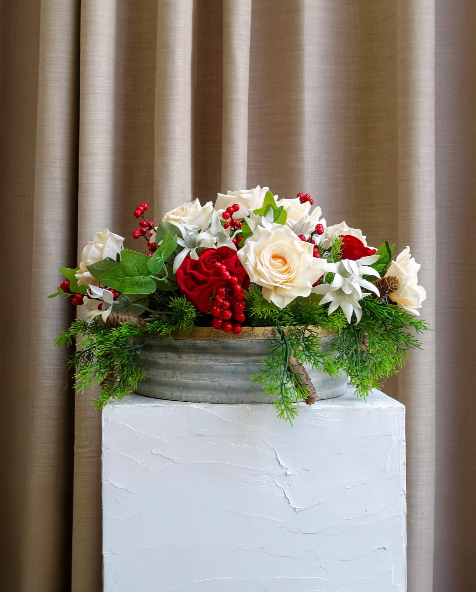 Rose & Winter Berry Arrangement