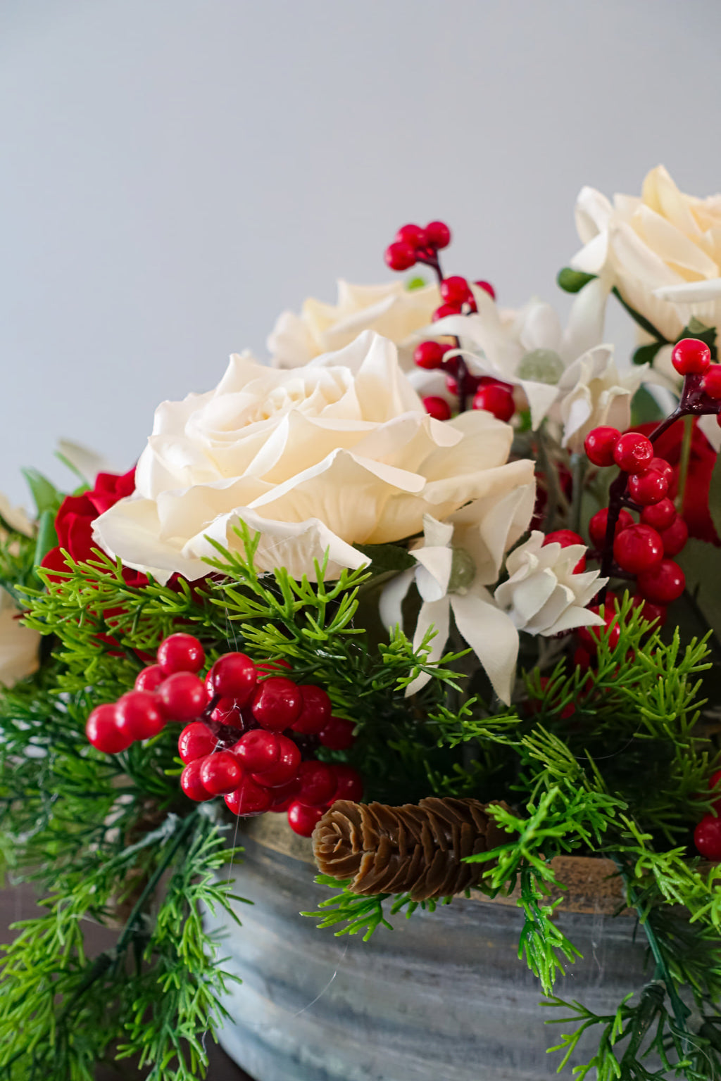 Rose & Winter Berry Arrangement