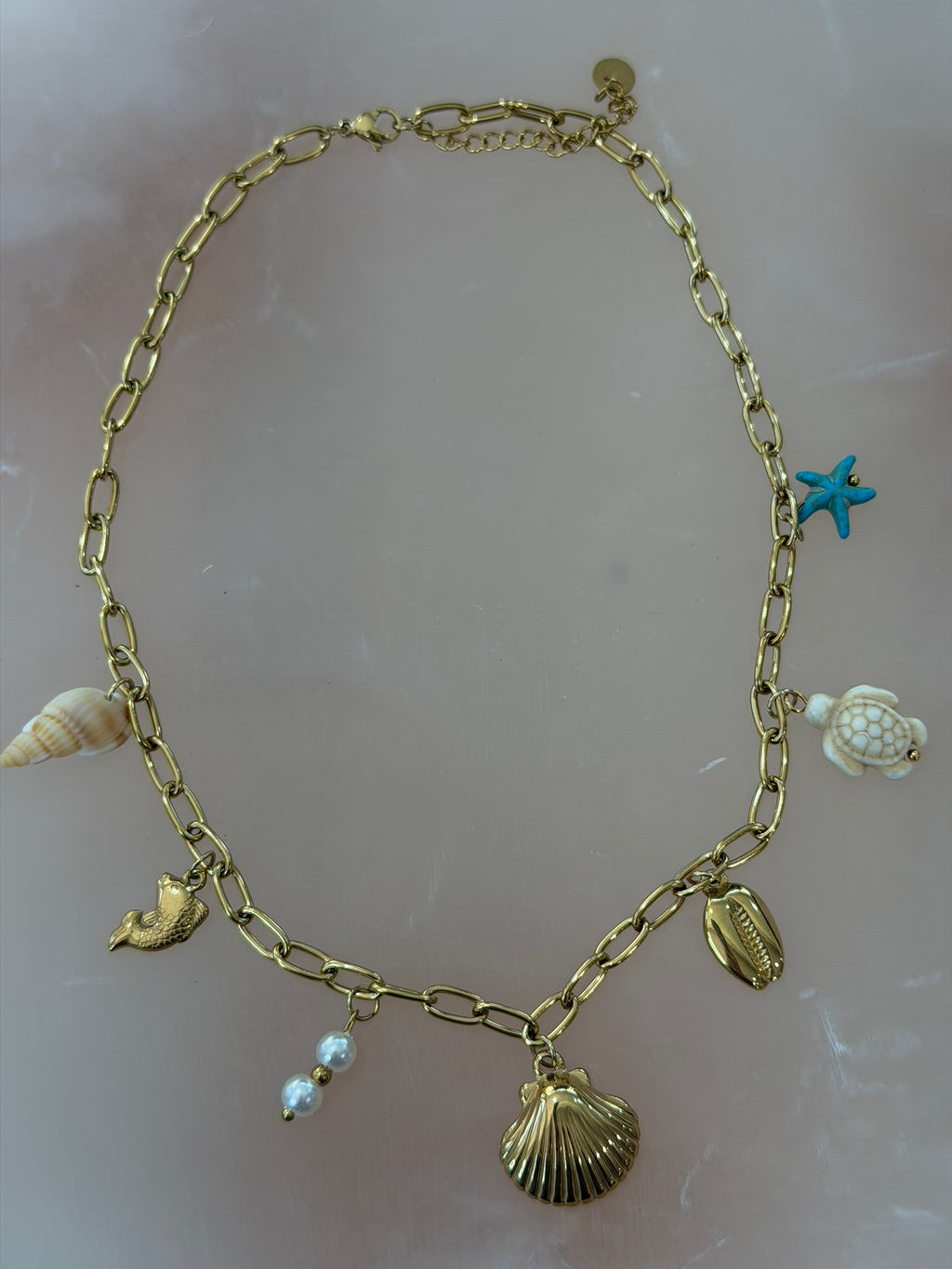 Seashells Necklace 18k Gold Plated Steel