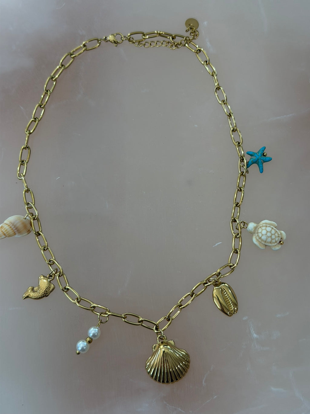 Seashells Necklace 18k Gold Plated Steel