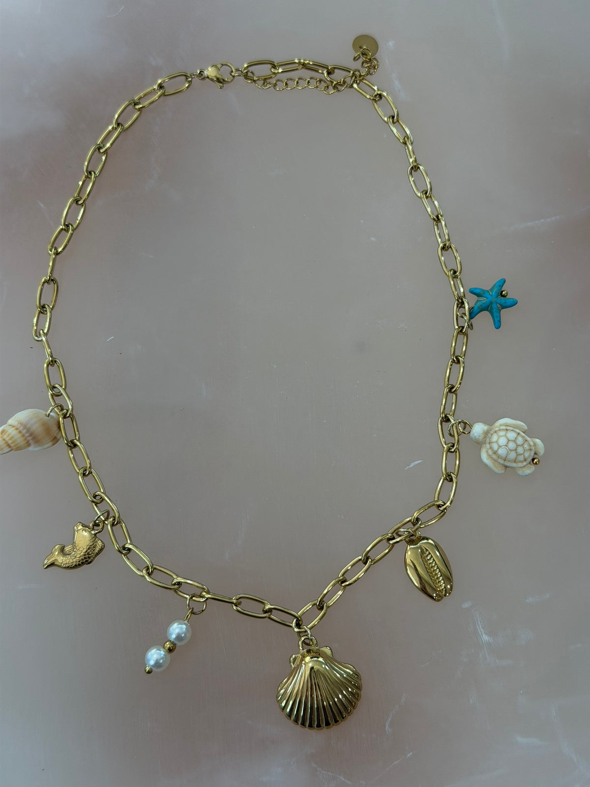 Seashells Necklace 18k Gold Plated Steel