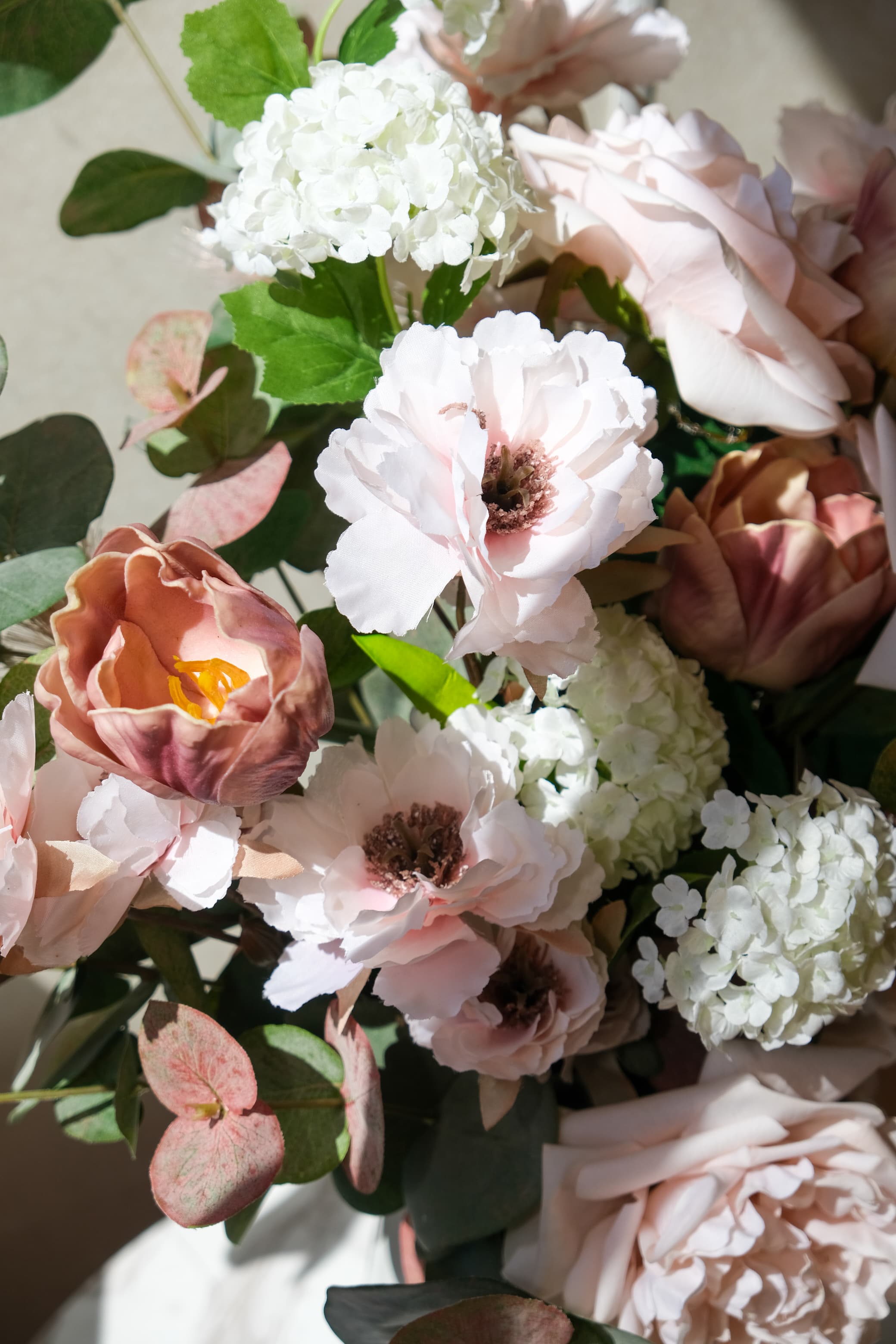 Garden Rose, Tulip & Snowball Vase Arrangement