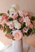 Garden Rose, Tulip & Snowball Vase Arrangement