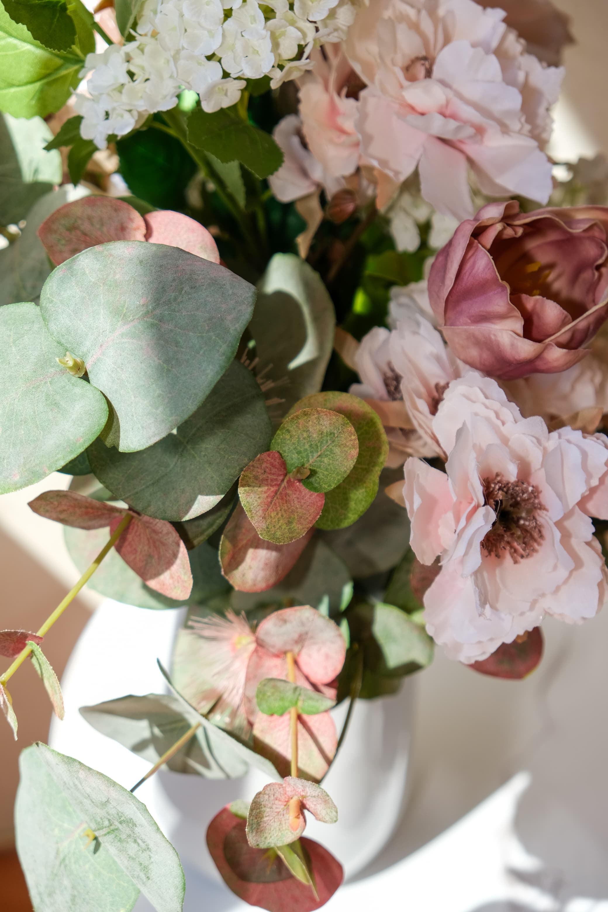 Garden Rose, Tulip & Snowball Vase Arrangement