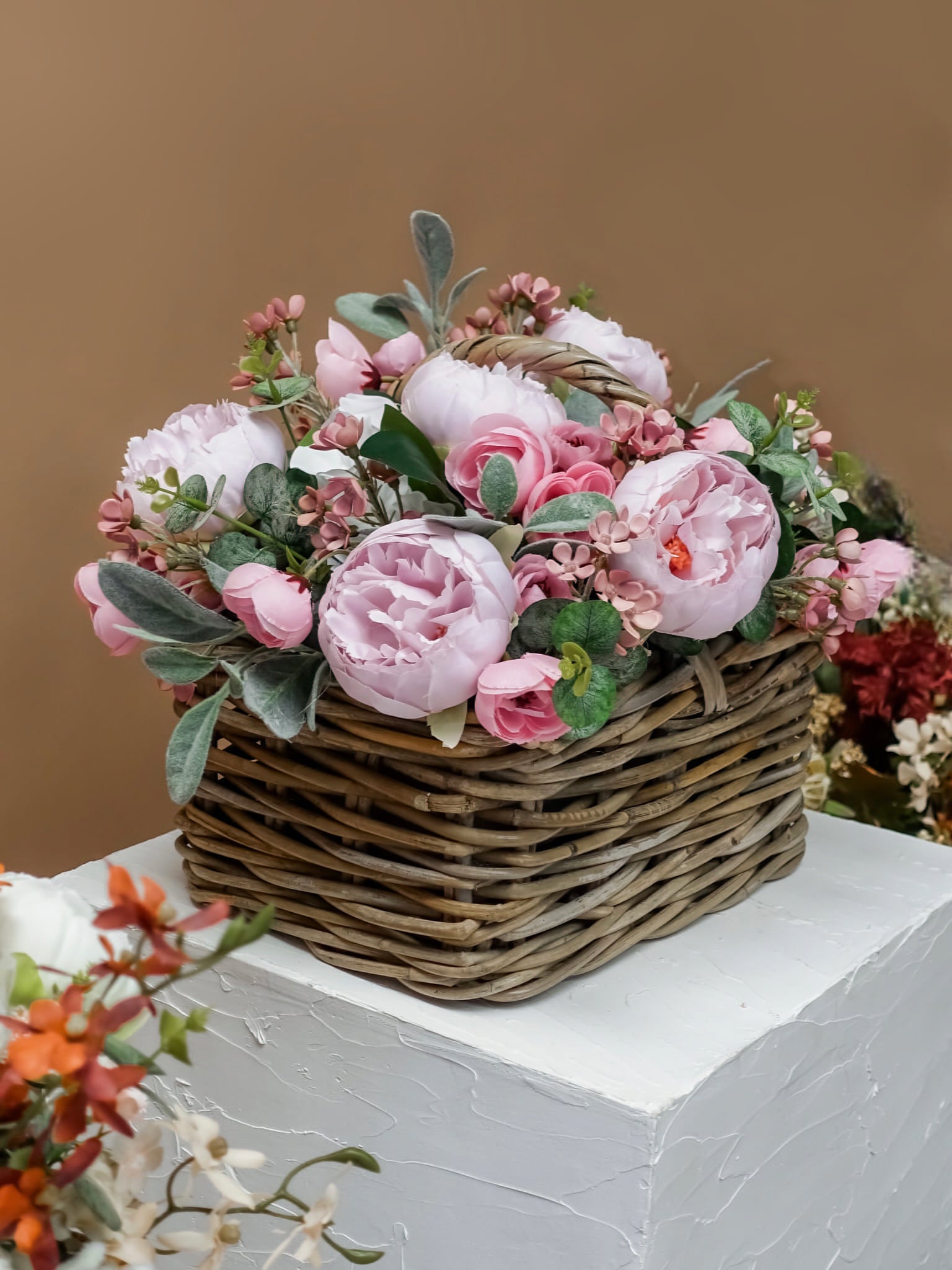 Spring Blush Basket Arrangement