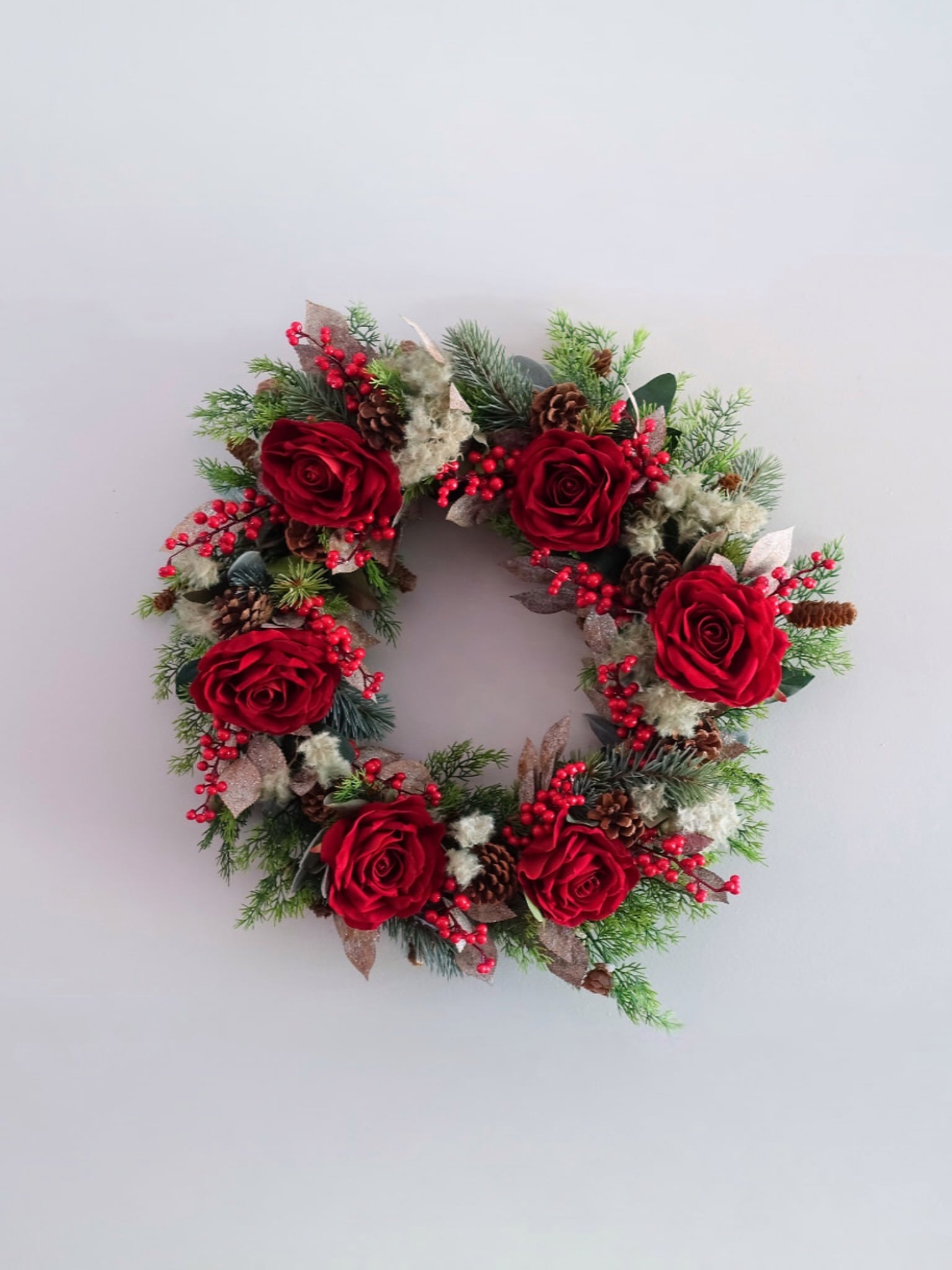 Velvet Rose Holiday Wreath