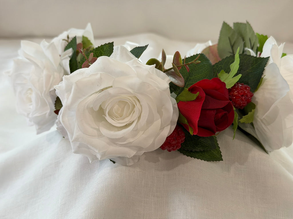 Winter Rose & Raspberry Crown & Garland