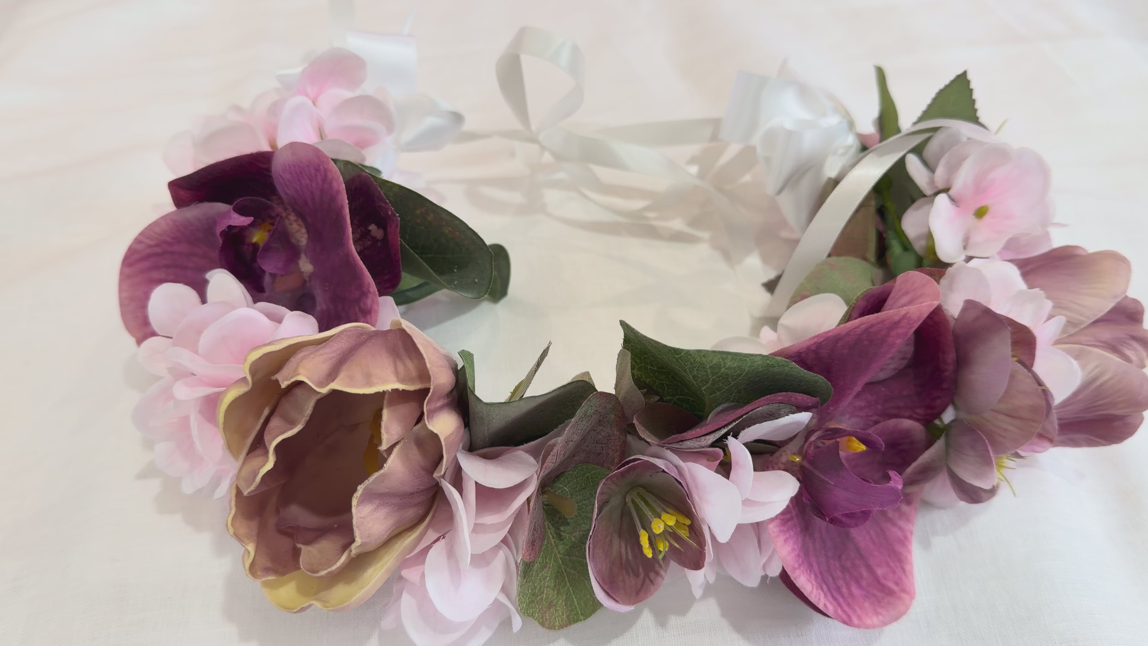 Blush Orchid & Tulip Floral Garland