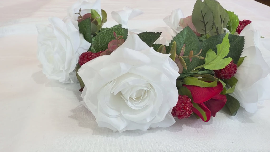 Winter Rose & Raspberry Crown & Garland